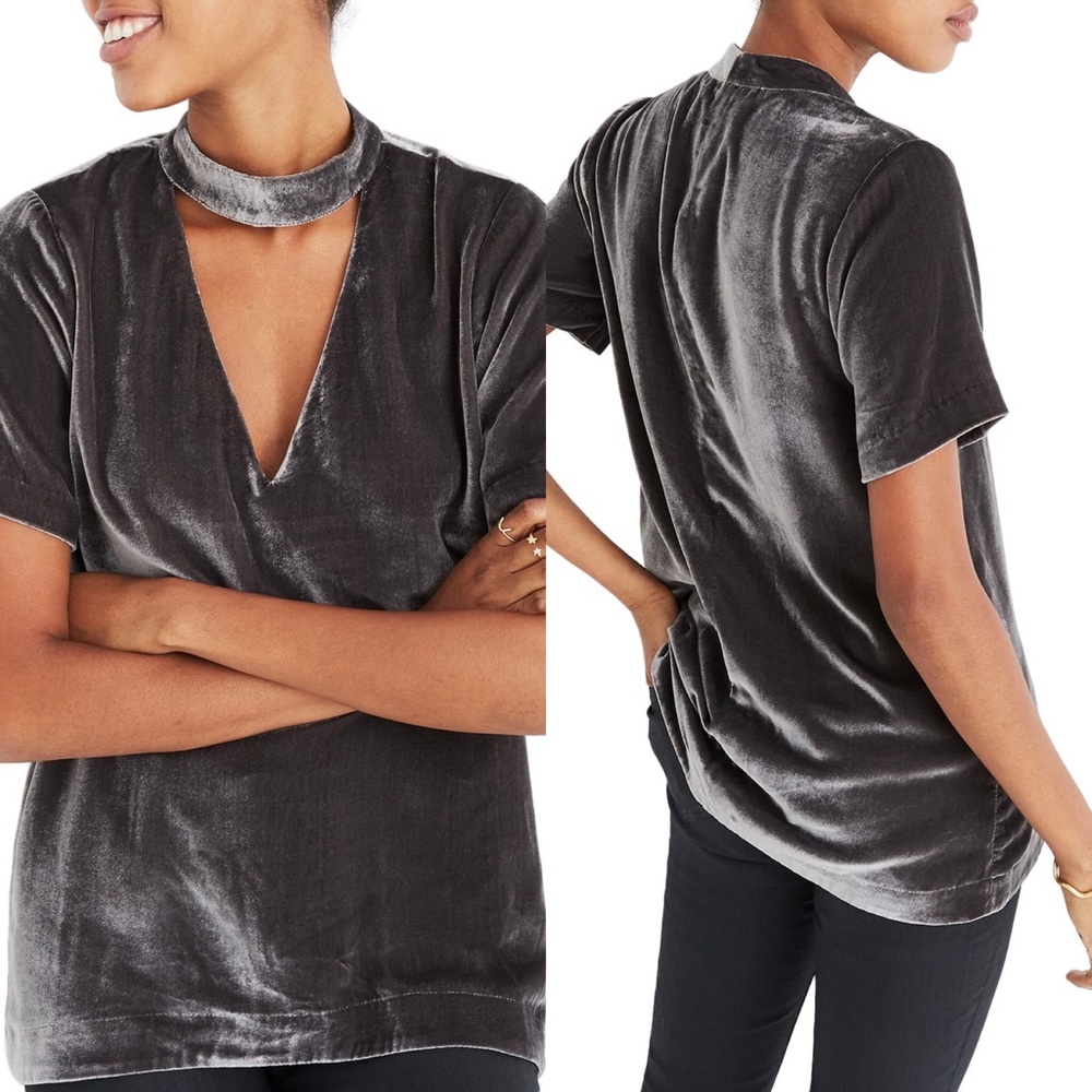 Madewell Velvet Choker Top